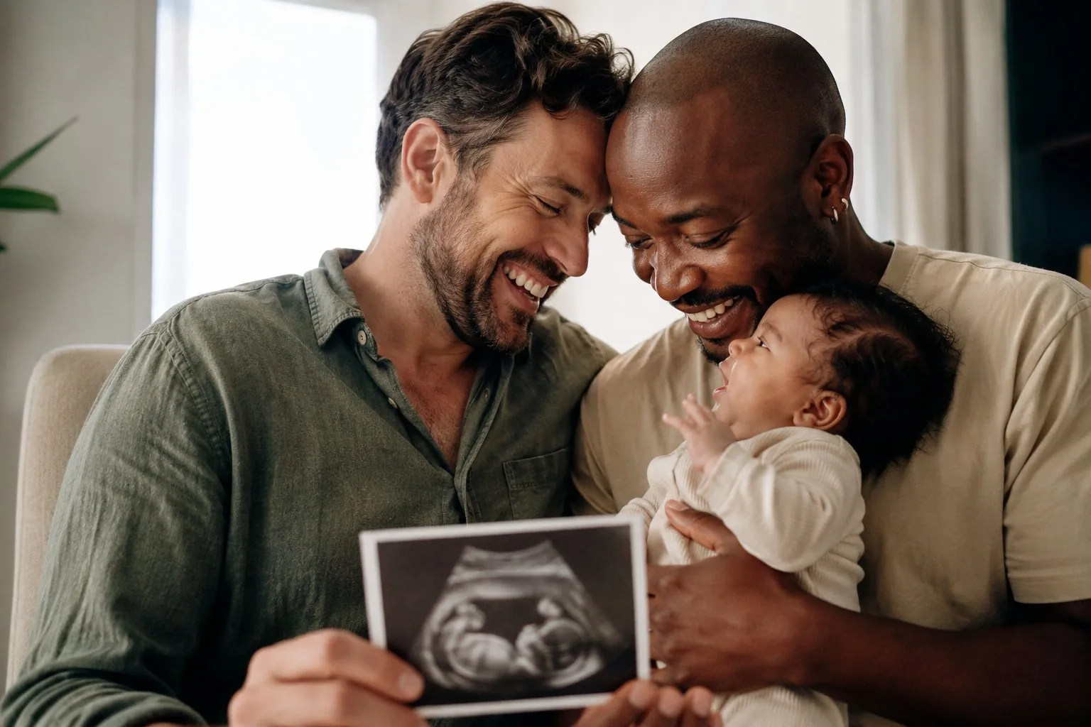 Intended parents with their baby